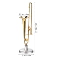 thumbnail image 2 of EXHUMKY Mini Trombone Figure Copper Miniature Trombone 1 Set 8.80X2.60X1.80CM Golden, 2 of 7