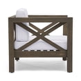thumbnail image 6 of Jopath Outdoor Club Chair with Slatted Seating and Cross-Back, Accent Chair with Cushion for Patio Balcony Garden Grey+White, 6 of 9
