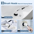 thumbnail image 4 of Electric Spin Scrubber, Cordless Cleaning Brush with Long Handle & 9 Replaceable Heads, Power Shower Scrubber for Bathroom, Bathtub & Tile Floor, 4 of 10