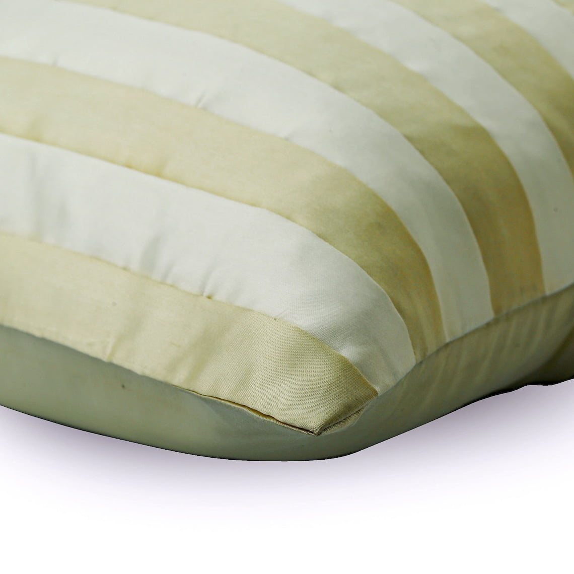 The HomeCentric Ivory Pillow Cover Pack of 2 20x20 inch (50x50 cm) Luxury Cream Throw Pillow Cover for Couch Patchwork Pillow Cover Pillow Case Throw Pillow Cover Square Satin Striped - Butterscotch