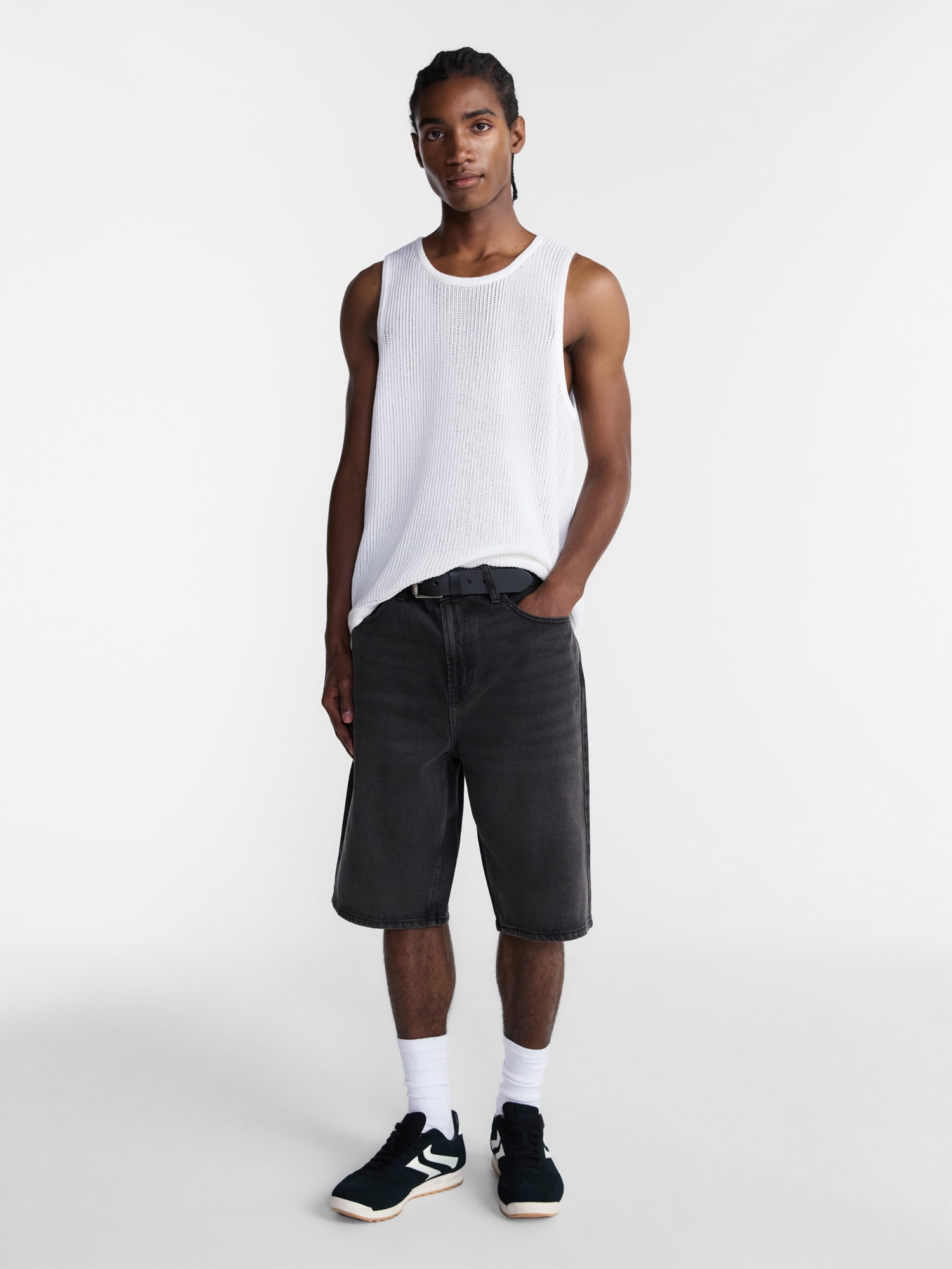 No Boundaries Mesh Stitch Sweater Tank Top, Men's and Big Men's XS-3XL
