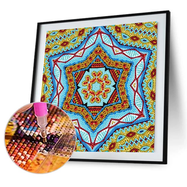 Cuadros Decorativos Kit de pintura de diamante DIY Mandala Full Special Shape Crystal Drill (KA165) Likrtyny embutido en tela