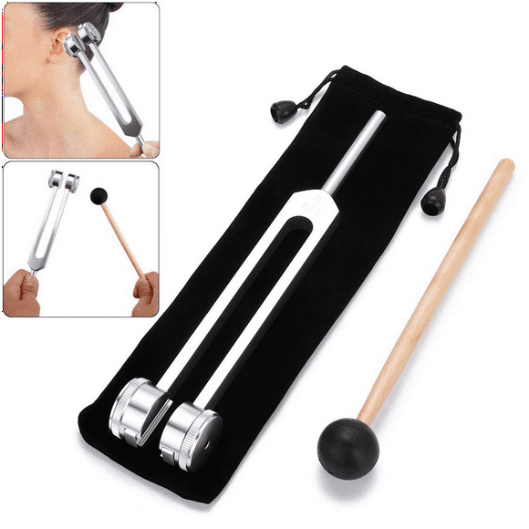 2X Tuning Fork 128 Hz, C-128 Frequency Aluminum Alloy Non-Magnetic Tuning Fork for Healing with Hammer
