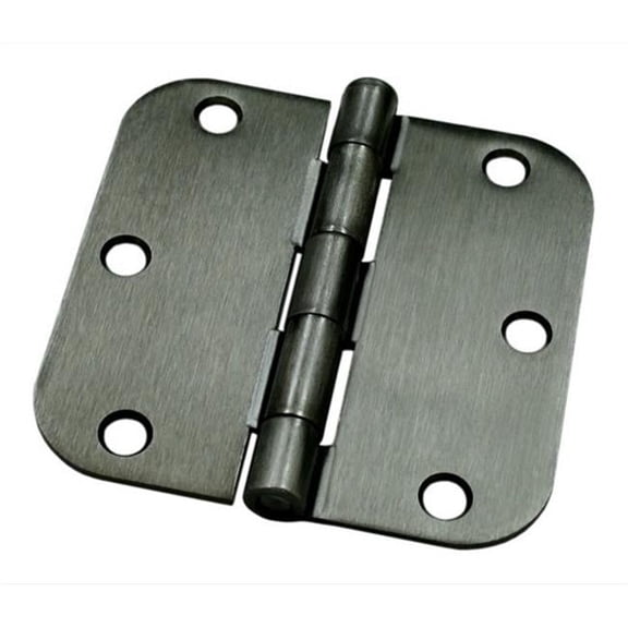 3.5 x 3.5 x 0.62 in. Radius Residential Hinge Thickness, Antique Nickel - Steel - Pack of 2