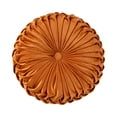 thumbnail image 2 of Velvet Round Throw Pillow Pleated Round Pillow Cushion Decoration for Couch Chair Bed Car(Yellow), 2 of 6