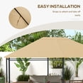thumbnail image 6 of Outdoor Umbrellas Outsunny 10' x 13' Gazebo Canopy Replacement, Outdoor Gazebo Cover Top Roof Replacement with Vents and Drain Holes, (TOP COVER ONLY), Khaki,Patio Shades, 6 of 9