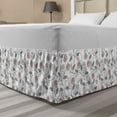 thumbnail image 1 of Floral Bed Skirt, Roses Flowers Repetitive Soft Grey Leaves Simplistic Modern Romantic Pattern, Elastic Bedskirt Dust Ruffle Wrap Around for Bedding Decor, 4 Sizes, Blush Pale Taupe, by Ambesonne, 1 of 2