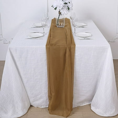 

BalsaCircle 72 Gold Extra Premium Chiffon Table Top Runner Wedding Party Linens Decorations