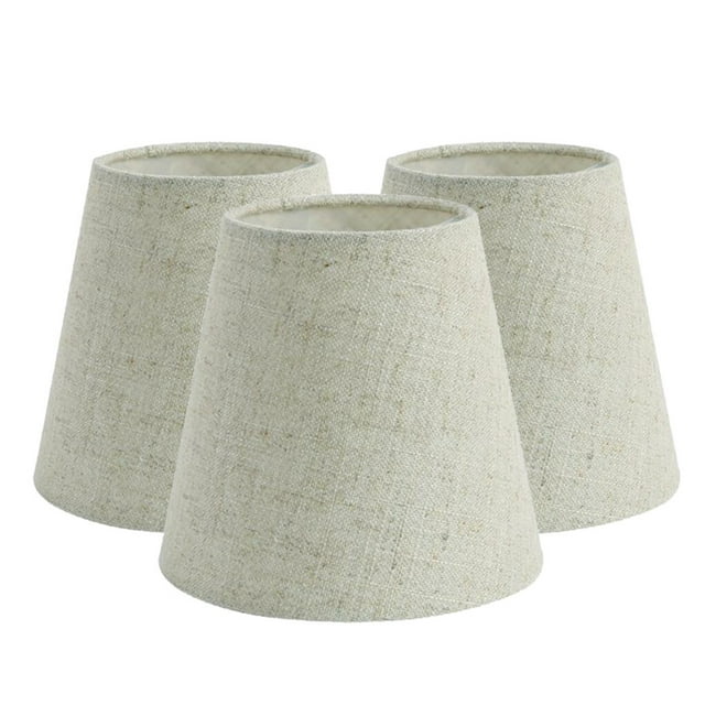 Hi,Fancy 3Pcs Lamp Shades Fabric Craft Bubble Lampshade for Table Floor Light Hanging Lighting, Linen