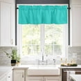 thumbnail image 2 of Turquoise Kitchen Curtains and Valances Set, 3 Piece Kitchen Curtains Set 24 Inch Length, Modern Pure Turquoise Rod Pocket Curtains Tier Farmhouse Window Curtains, 2 of 6