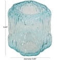 thumbnail image 3 of DecMode 7" Dimensional Textured Square Ombre Green Glass Vase, 3 of 9