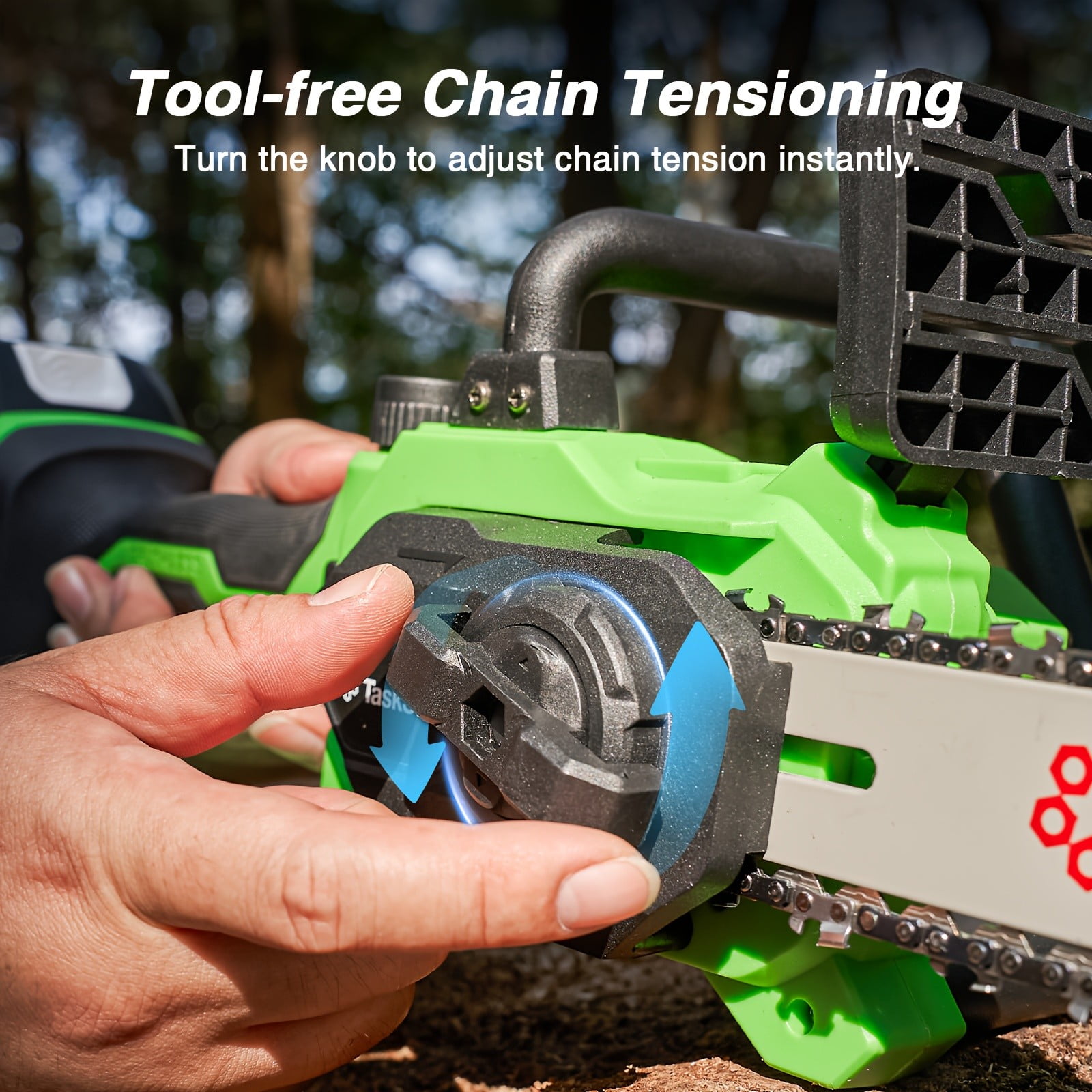 Taskstar 12" Cordless Electric Chainsaw 2*4000mAh Battery & Charger, Handheld  Branch Tree Trimming Pruning Saw