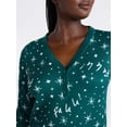thumbnail image 5 of Joyspun Women's Waffle Knit Henley Sleep Top, Joggers and Socks Pajama Set, 3-Piece, Sizes XS-3X, 5 of 8