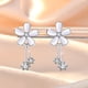 thumbnail image 2 of Pendientes de circonita con flores de Plata de Ley 925 para mujer, exquisitos accesorios de joyería para novia, regalo de fiesta de boda, 2 of 2