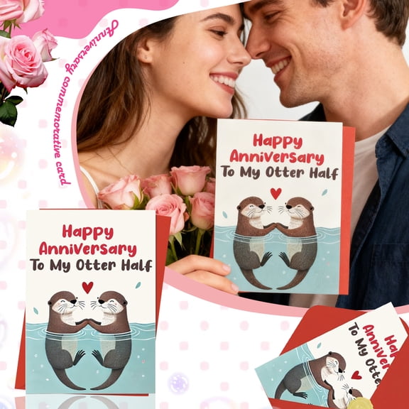 Anniversary Card for Husband, Wife, or Couple | Happy Anniversary Gifts for Men, Women, Him, Her | Unique Double-Sided Design for Personal Messages, Greeting Card
