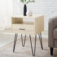thumbnail image 2 of 18" Modern Single Drawer Hairpin Leg Bedroom Nightstand in Birch, 2 of 6