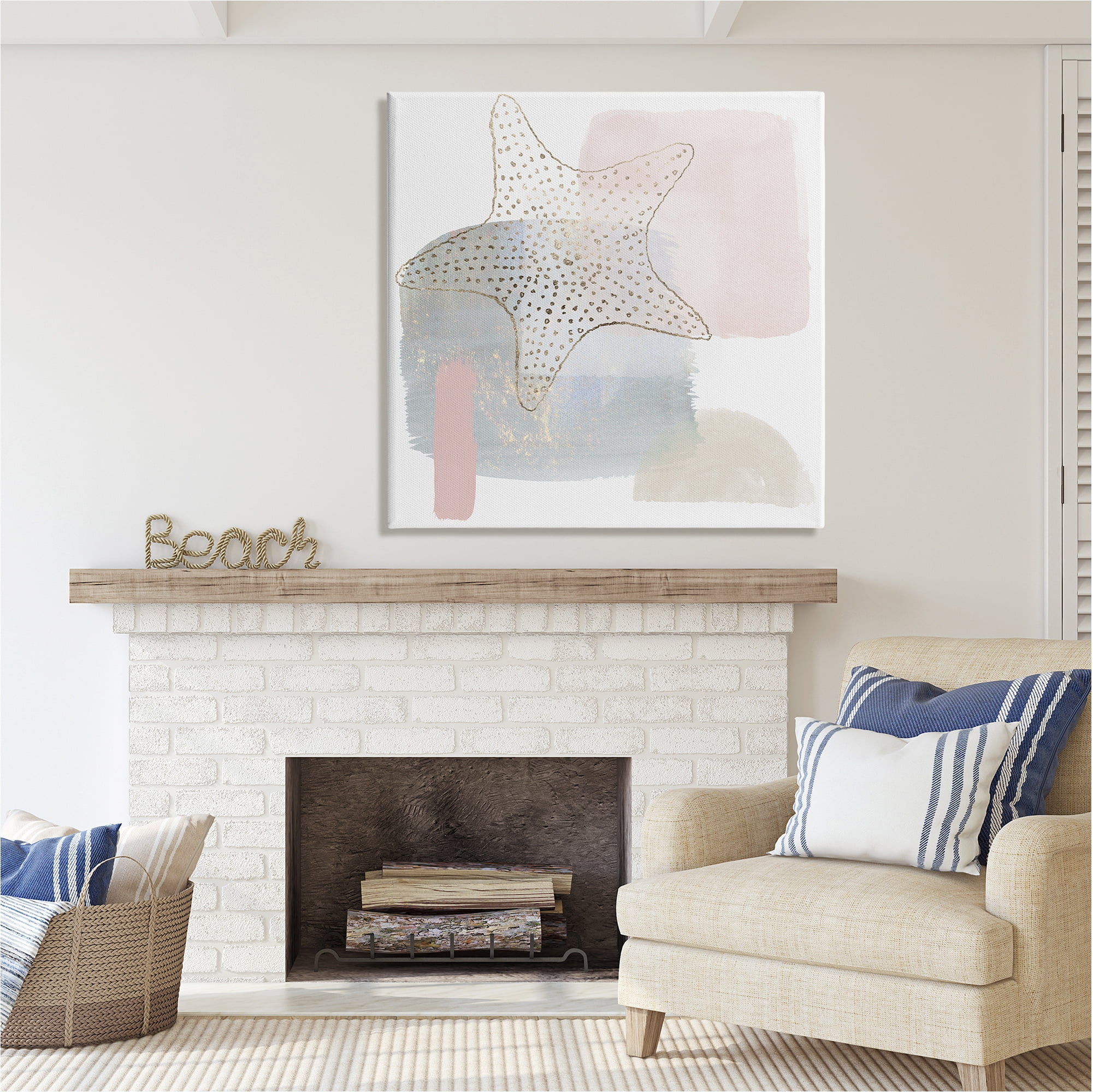 Stupell Industries Contemporary Glam Starfish Animals & Insects Painting Gallery Wrapped Canvas Art Print Wall Art, 36 x 36