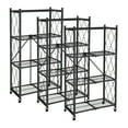 thumbnail image 1 of Origami 3 Pack 4 Tier Folding Garage Shelves Heavy Duty Shelving with Wheels, 1 of 8