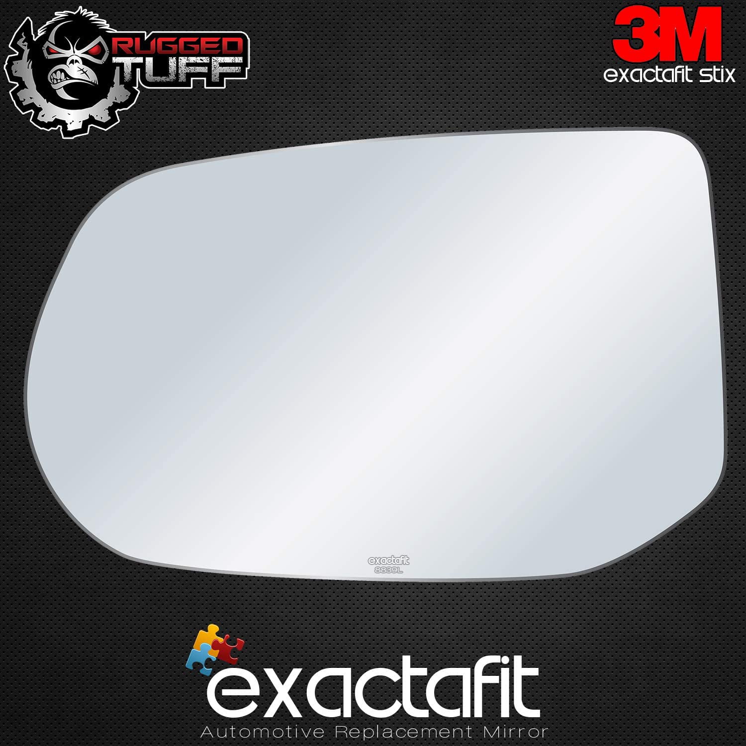 exactafit 8839L Driver Left Side Mirror Glass Replacement fits 2006-2011 Honda Civic by Rugged TUFF 
