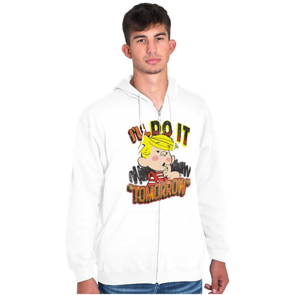 Dennis The Menace Will Do It Tomorrow Men Big & Tall Zip Hoodie Brisco Brands 5X