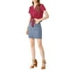 thumbnail image 2 of CAMISA CORTA DE MUJER CON RAYAS Y BOTONES, MANGA CORTA, CON NUDO EN LA PARTE FRONTAL, TALLA XL, ROJA, 2 of 7