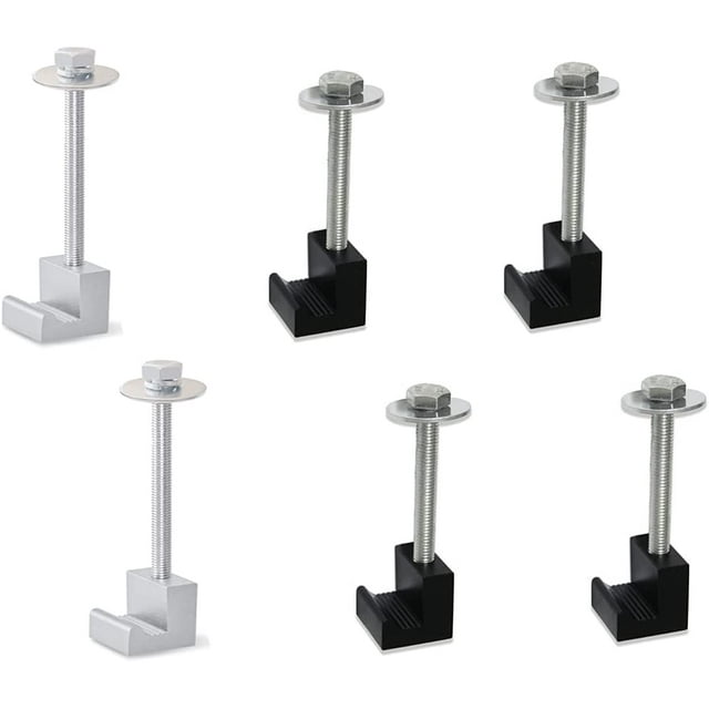 Attache de Boîte à Outils de Camion, Crochet en J Support de Boîte à Outils Adapté pour Paire de Ramassage de Boîte à Outils pour une Installation Rapide Sans Trous (6 Pcs)