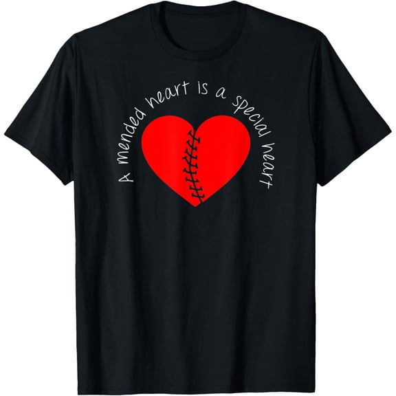 A Mended Heart is a Special Heart Funny Creative Graphic T-Shirt Heal Broken Heart