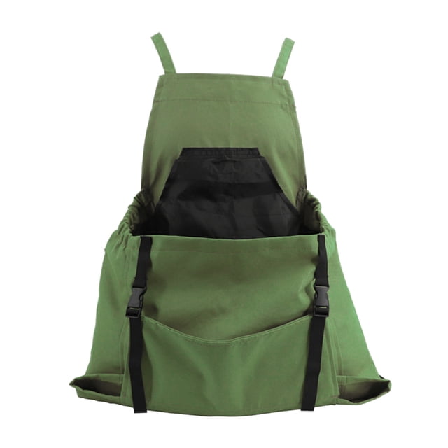 Tablier de Champ et de Récolte, Tablier de Jardinage de Champ et de Récolte Système de Récolte en 1 Seconde, avec Poches, Rangement Pratique, Réutilisable, Toile Durable, Unisexe, Vert E