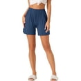 thumbnail image 1 of Pantalones cortos de pijama de modal para mujer INSPIRE CHIC, suaves y cómodos, con bolsillos, pantalones cortos elásticos de boxeador, ropa de dormir M Azul, 1 of 6