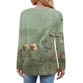 thumbnail image 3 of New trending & for spring Viikei Womens Tops Dressy Blouse,Women's Spring/Summer Floral Printed Round Neck Long Sleeve T-shirt Green S, 3 of 7