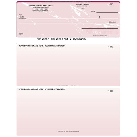 ABC Computer Checks – Top Format, Red Marble, 250 Sheets, 1 Check per Sheet, 8.5 x 11, Compatible with QuickBooks and Laser Printers