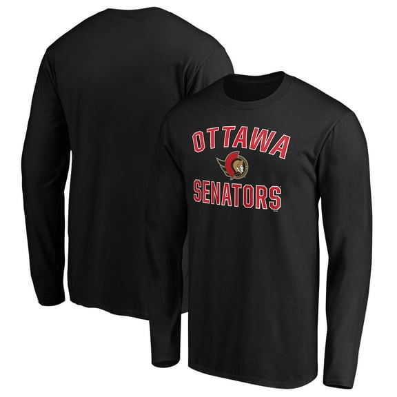 Men's Black Ottawa Senators Victory Arch Long Sleeve T-Shirt