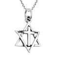 thumbnail image 2 of Uniquely Beautiful Star of David & Cross Sterling Silver Necklace, 2 of 6