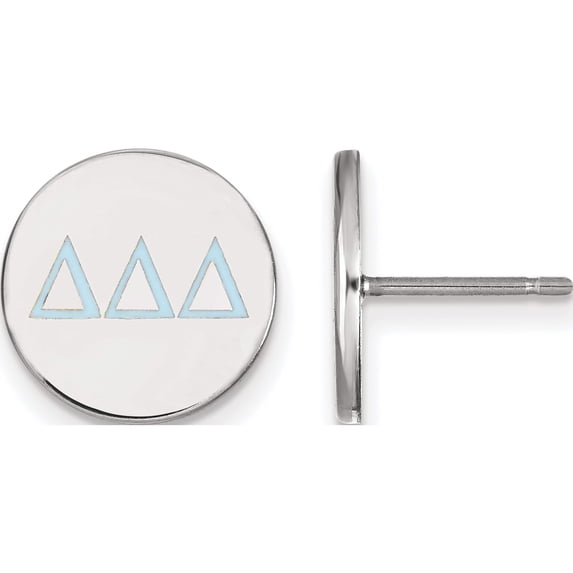 Sterling Silver S. Rh-Plated Logoart Delta Enameled Post Earrings (12 X 12) Made In United States ss032ddd