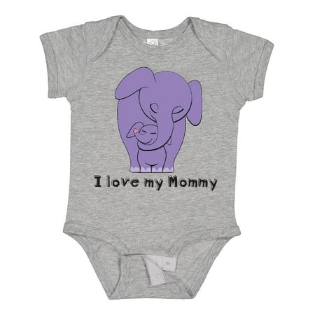 

Inktastic I Love My Mommy Elephant Purple Purple Gift Baby Boy or Baby Girl Bodysuit