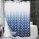 thumbnail image 3 of Dznils Cortina Shower sin Gancho con Forro a Presión, Cortina de Baño de Tela, Azul y Blanco, 72" x 74", 3 of 9