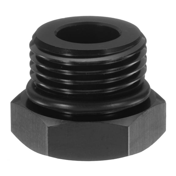 Uxcell Port Plug 8AN Male ORB Plug Fitting Adapter Aluminum Hex Block Off Cap with NBR Rubber O-ring Seal for Car Oil Fuel Water Fluid, Black