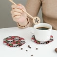 thumbnail image 6 of Bingfone Vintage Skull And Roses Leather Drinks Coasters With Set Of 6,Suitable For Home Kitchen,Coffee Cup Coasters Home Gift, 6 of 9