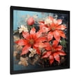 thumbnail image 2 of Designart "Passionate Poinsettias in Flower IV" Floral Framed Wall Art Decor - Traditional Red Poinsettias Hallway Framed Wall Art Decor, 2 of 6