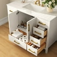 thumbnail image 4 of 48 in. W x 22 in. D x 34 in. H Single Sink Freestanding White Bath Vanity with Engineered Marble Top, 3 Faucet Hole, 4 of 15