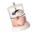 thumbnail image 3 of Vobor Multi Layer Powder Puff Organizer Breathable Dustproof Earring White Rotatable Container for Home 2 Tiers, 3 of 9