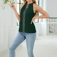 thumbnail image 2 of WRKEKC Hauts Habillés Décontractés pour Femmes Col Licou Insert à Paillettes Mode Haut Sans Manches Camisole à Col en V, 2 of 6
