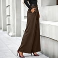 thumbnail image 5 of Edvintorg Work Pants Women High Waisted Pleated Wide Leg Dress Trousers with Pockets Women Business Pants Brown XXL, 5 of 6