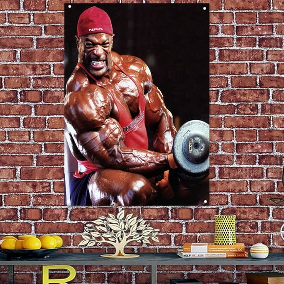 Bodybuilder lifting dumbbells - Inspirational Wall Art Poster - Motivational quotes Banners & Flags Suitable for Exercise Fitness Science Work and Gym Room Decor 38" x 57"