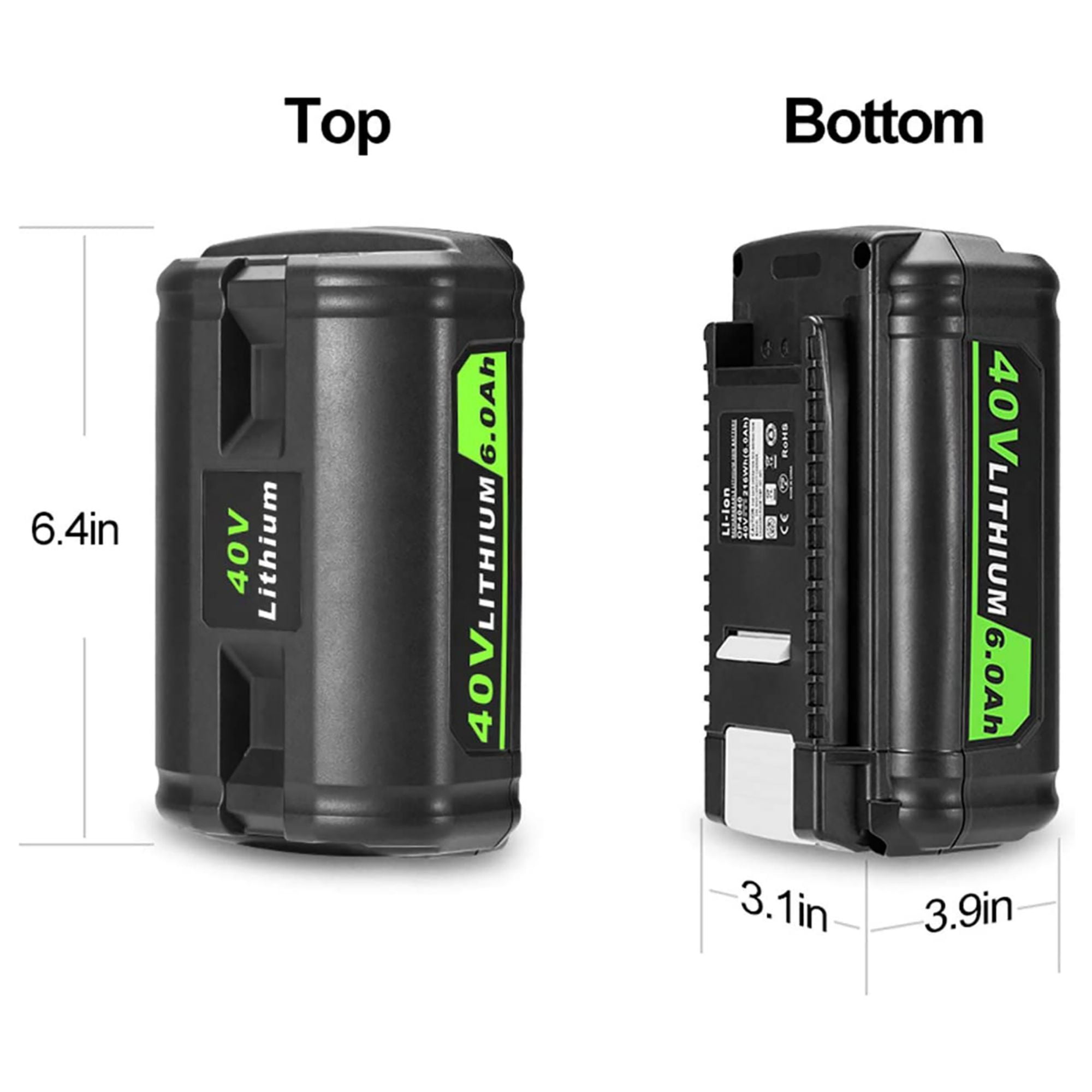 40V 6.0Ah Lithium Battery for Ryobi 40 Volt OP4026 OP40602 OP4050A OP4040 Power Tools