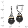 thumbnail image 3 of 14K Two-Tone Gold Earring Drop & Dangle Yellow Women'S Spotted Onyx Black 29 mm 11, 3 of 3