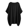 thumbnail image 4 of SYMOID Womens Oversized Tunic Top 100% Cotton with Pockets - Black Casual Loose Fit Short Sleeve Shirt,Size XL, 4 of 8