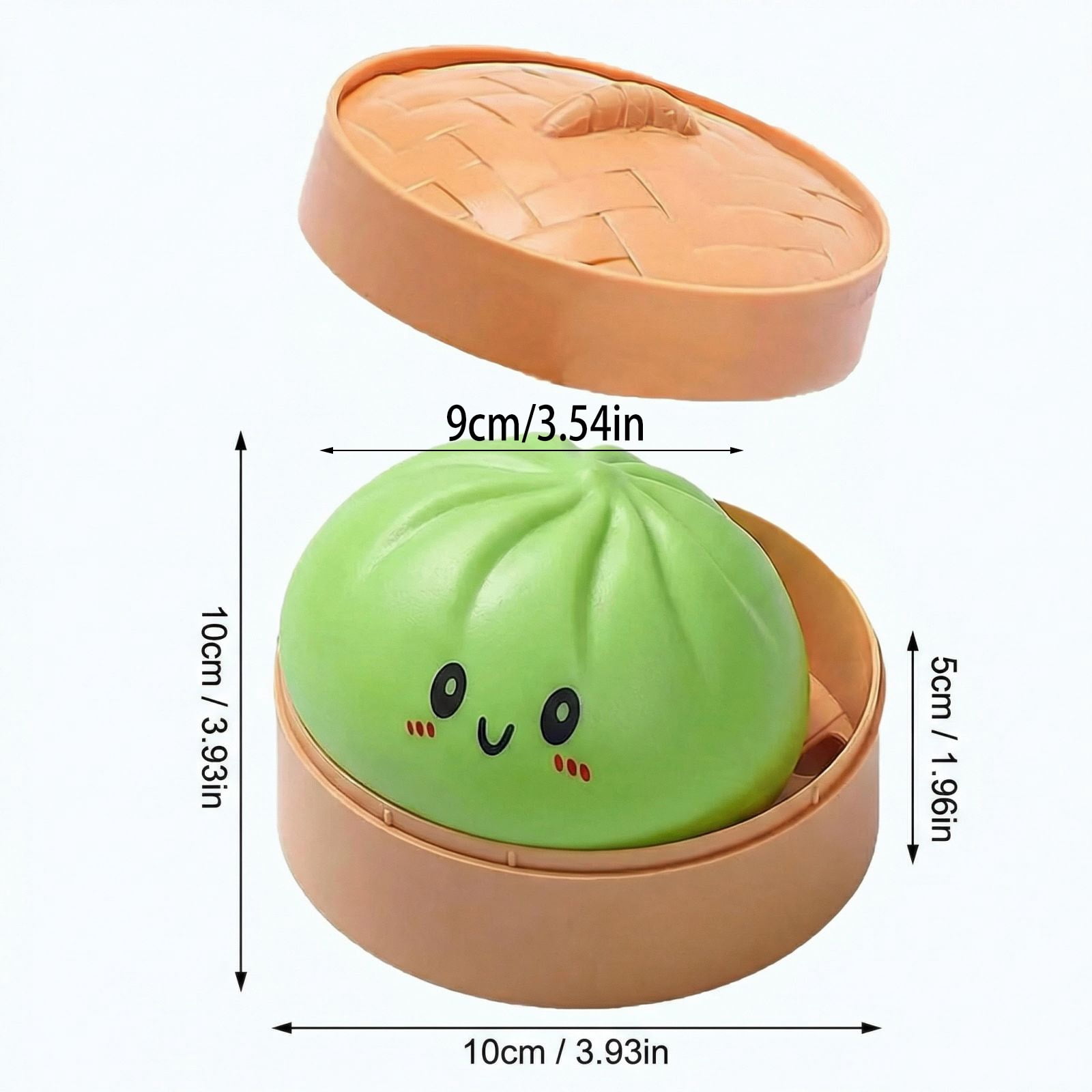6Pcs Colorful Dumpling Squishy Random Color, Mystery Dumpling Squishy with Steamer, Squishy Dumpling Doll with Cute Expressions, Silicone Bun Sensory Fidget Dolls, Hand Pinching Decompression Dolls