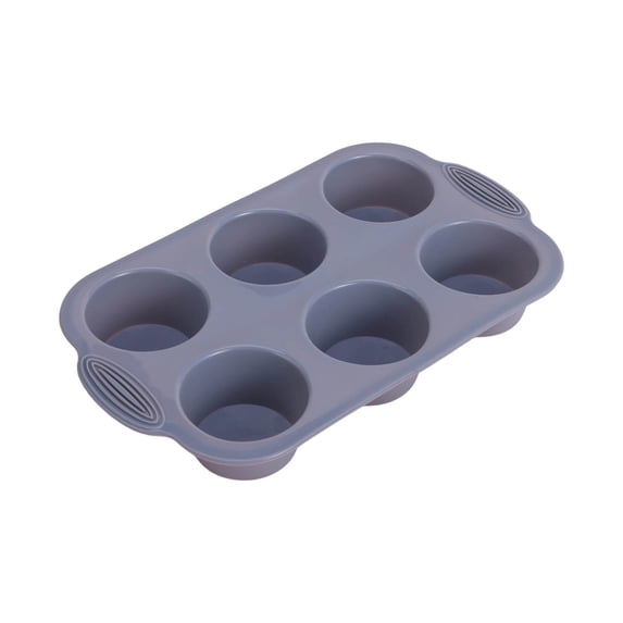 Silicone Muffin Pan - 6-Cavity Nonstick Baking Tray for Muffins, Cupcakes, Brownies and More - Food Grade and BPA Free