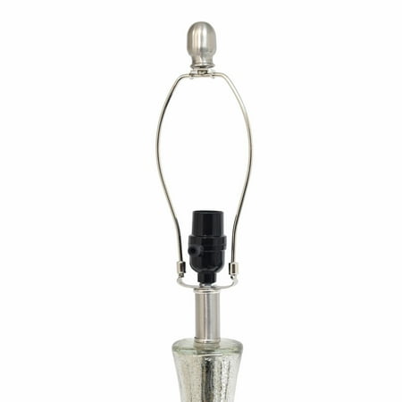 Lalia Home - Speckled Mercury Tear Drop Table Lamp with Fabric Shade - White